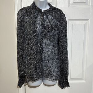 Balenciaga Silk Scarf Sheer Blouse size 40
